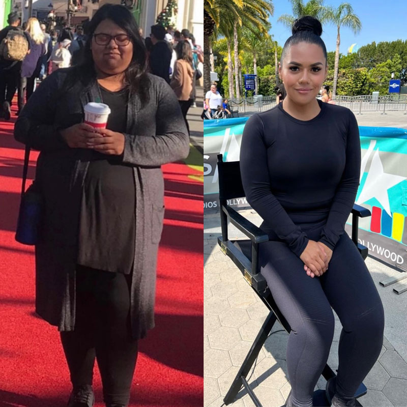 A photo of the coach's personal fitness transformation.
